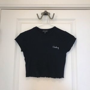 Black Topshop cropped top size: 4